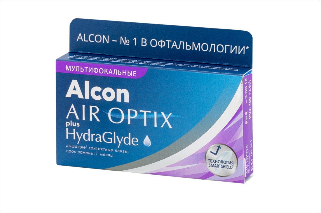  Air Optix Plus HydraGlyde Multifocal (3 линзы) - 1